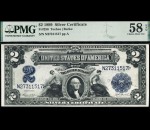 Fr. 256 1899 $2 Silver Certificate PMG 58EPQ